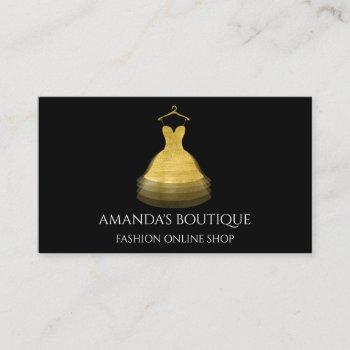 golden dress logo fashion boutique event planner business card