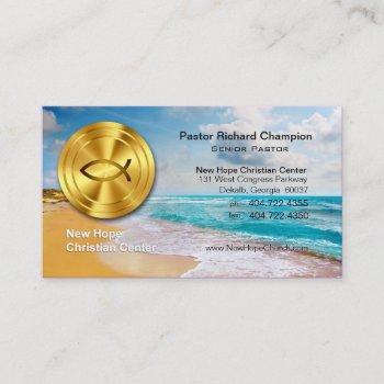 golden fish beach christian minister/pastor business card