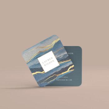 golden landscape square business card
