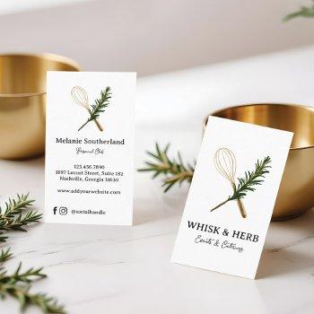 golden whisk & rosemary personal chef & catering business card