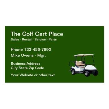 Small Golf Cart Sales And Rental Theme Business Card Front View