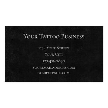 Small Gothic Skull Head Black And White Tattoo Artist Business Card Back View