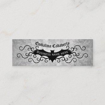 gothic victorian bat with swirls elegant cute mini business card