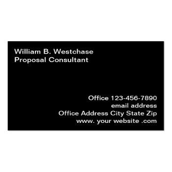 Small Government Proposal Consulting Business Card Back View