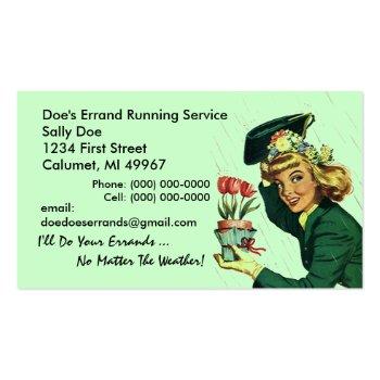 Small Gr8 Retro Business Card Errand Running Services Front View