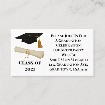 graduation announcement after party insert cards