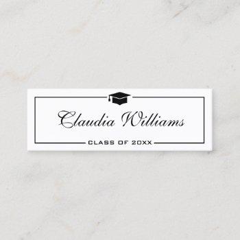 graduation name card . elegant classic insert card