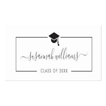 Small Graduation Name Card | Modern Script Insert Card Front View
