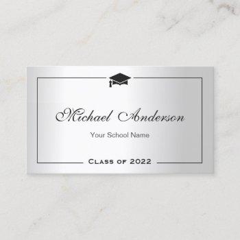 graduation name card namecard silver metallic look