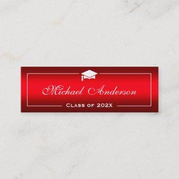 graduation name card - stylish plain red gradient