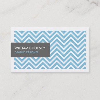 graphic designer - light blue chevron zigzag business card
