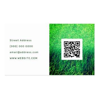 Small Grass Cut Lawn Care Business Card Back View