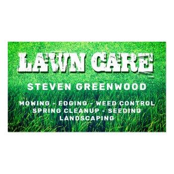 Small Grass Cut Lawn Care Business Card Front View