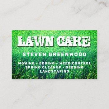 grass cut lawn care business card
