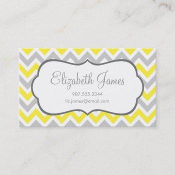 gray and yellow colorful chevron stripes business card