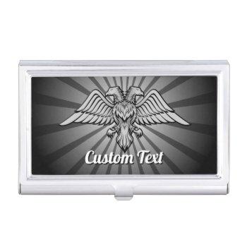 gray eagle with two heads business card case