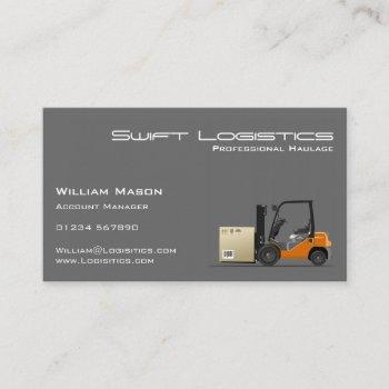 gray forklift logisitcs professional business card