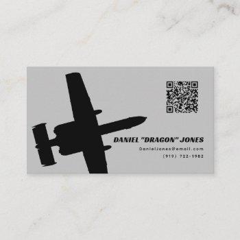 gray modern a-10 silhouette business card