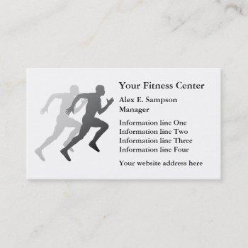 gray runner fitness business template business card