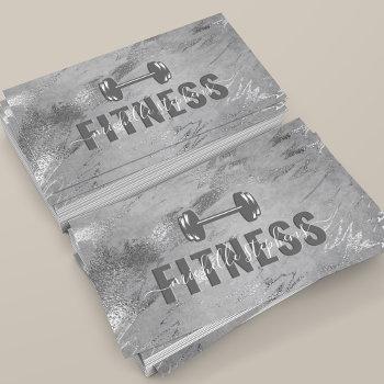 gray silver fitness trainer social media business card