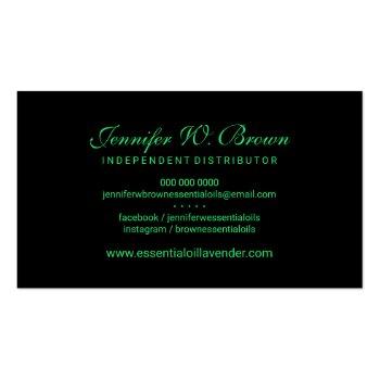 Small Green Aromatherapy Health Essential Oils Business Card Back View