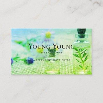 green aromatherapy health essential oils business card