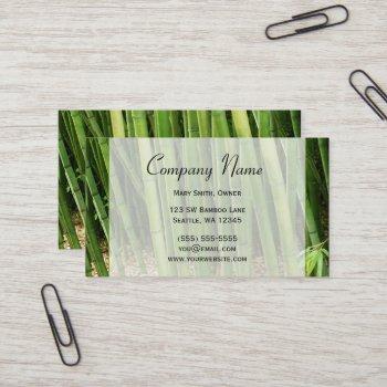 green bamboo asian business card