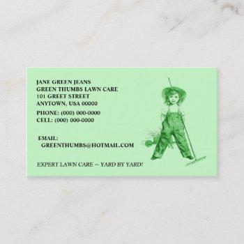 green business cards ~ heirloom organic lawncare +