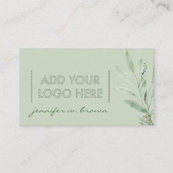 green essential oils add your custom logo floral business card