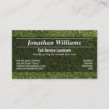 green grass simple lawncare or landscaping business card