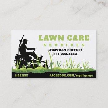 *~* green lawn care landscaping grass modern business card