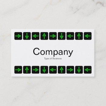 green led style arrows - white business card