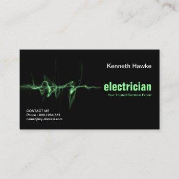 green lightning electrical strike electrician business card