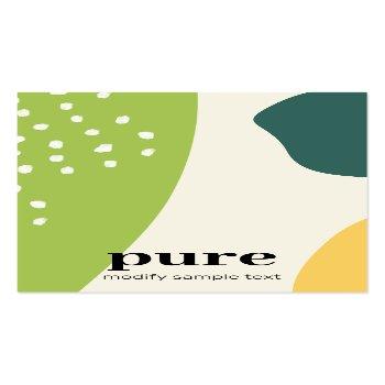 Small Green Modern Abstract Painted Art Shapes Business Card Front View