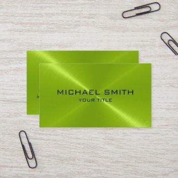 green stainless steel metal business card