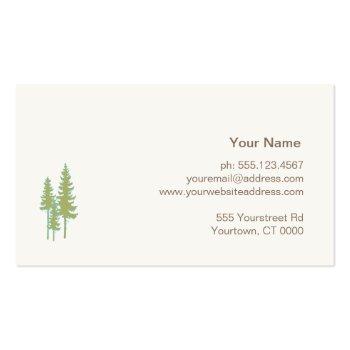 Small Green Trees Evergreen Nature And Landscaping Business Card Back View