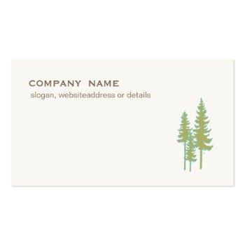 Small Green Trees Evergreen Nature And Landscaping Business Card Front View