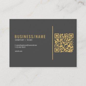 grey and gold  qr code business card