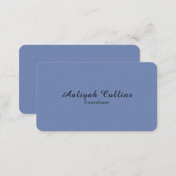 grey blue linen minimalist professional modern business card