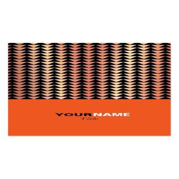 Small Groupon Modern Orange Business Card Front View