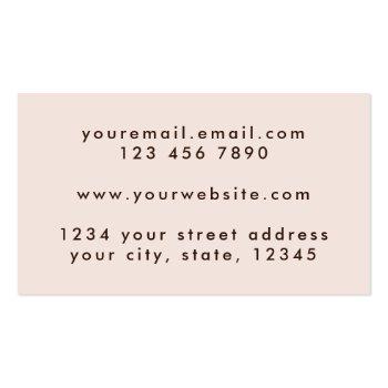 Small Grunge Pastel Tan Biege Business Card Back View