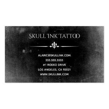Small Grunge Skull Business Card Back View