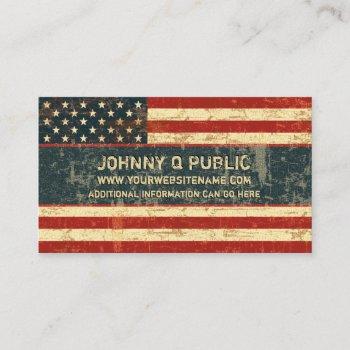grungy american flag business card
