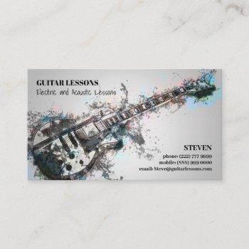 guitar teacher | electric & acoustic lessons business card