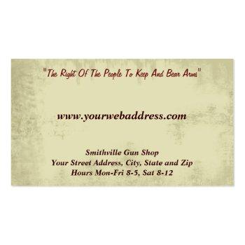 Small Gun Shop Collector Business Card Back View