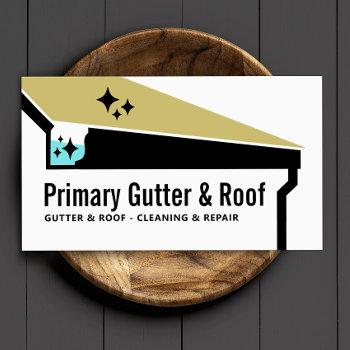 gutter roof cleaning & repair business card