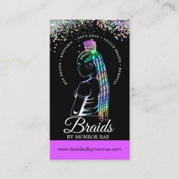hair braider - braids - braiding - stylist - salon business card