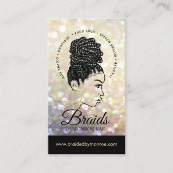 hair braider - braids - braiding - stylist - salon business card