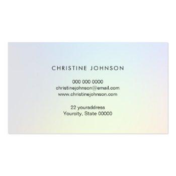 Small Hair Script On Pastel Pattern Business Card Back View