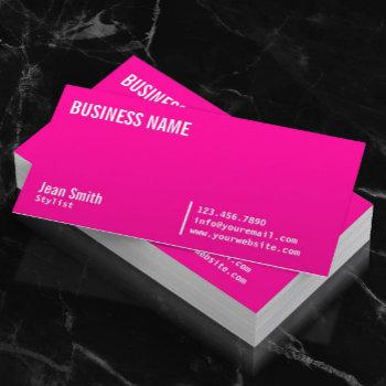 hair stylist hot pink modern beauty salon business card